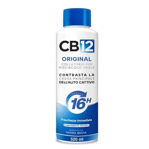 Offerta a tempo: CB12 Original Collutorio, Protezione Alito Cattivo 16 Ore, 520 ml - 53% da 19.20 € a 9.00 €