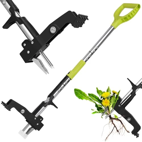Offerta a tempo: YISSVIC Estirpatore Erbacce Manuale a 4 Artigli in Acciaio Inossidabile con Pedale, Estrattore Radici Telescópico, 108 cm, Impugnatura Antiscivolo Regolabile a D, per Giardino - 0.00% da 35.99 € a 35.99 €