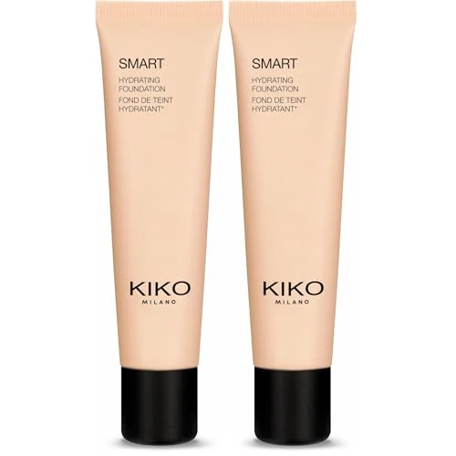 KIKO Milano Smart Hydrating Foundation 10 - WB 40, Moisturising And Evening Liquid Foundation (Pack of 2)