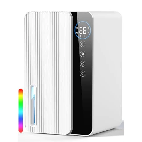 Offre limitee: Déshumidificateurs Électrique 1.8L, Deshumidificateur d'AirAnti-Moisissure Ultra Silencieux avec Minuteur et LED Tactile - Pour Assainir Salle de Bain, Dressing, Chambre à Coucher(700ml/jour) de 79.99 EUR a 55.99 EUR (economie 30%)