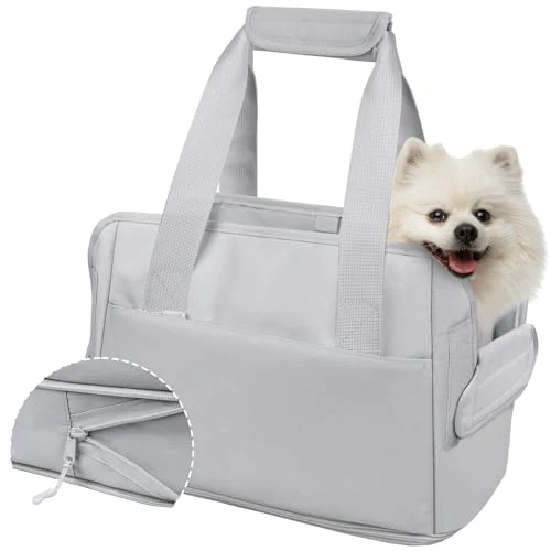 Offerta a tempo: Borsa Trasportino Cane Gatti Regolabile Trasportini da Viaggio per Cani Piccola Taglia con Tappetino Rimovibile Cintura di Sicurezza per CaneGatto Fino a 6KG Borse Impermeabile 40 * 26 * 20CM(Gris-B) - 39% da 29.99 € a 18.39 €