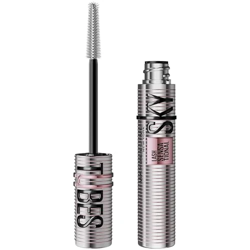 Offerta a tempo: Maybelline New York Mascara Sky Tubes, Mascara Tubing Allungante Effetto Extension, Adatto a Occhi Sensibili, Con Burro di Karité e Olio di Ricino, Tenuta 24H, Nero Intenso, Lash Sensational, 7 ml - 41% da 14.50 € a 8.54 €
