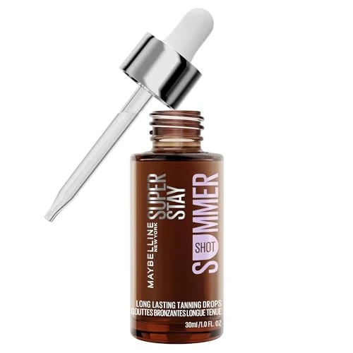 Limited-time offer: Maybelline New York Summer Shot Self-Tanning Bronzing Drops, 72Hours Long-Lasting Even Tan, Buildable Self-Adjusting Glow, Hydrating Formula for Face & Body from 11.99 £ to 11.99 £ (save 0.00%)