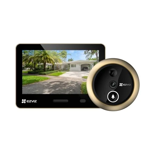 Offerta a tempo: EZVIZ EP4 Spioncino Digitale WiFi 4K con Schermo Touch da 5,5", Batteria 7100mAh, Riconoscimento Facciale AI, Audio Bidirezionale, Visione Notturna, Rilevamento PIR, Supporta MicroSD 512GB, Oro - 0.00% da 199.99 € a 199.99 €