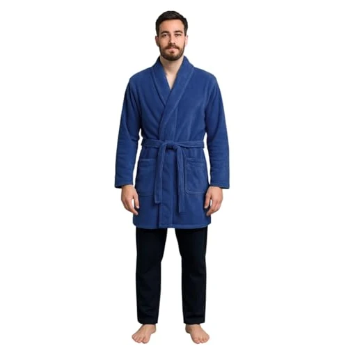 GX GARGIX Bata de hombre Coral cálida, varios diseños de invierno, TU/VESMAN-BLU, XL/XXL