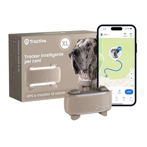 Offerta a tempo: Tractive GPS Cane Intelligente XL | Edizione 2026 | Localizzazione GPS in Tempo Reale | Notifiche Antifuga e Avvisi di Salute | Monitoraggio dei Parametri Vitali | Batteria a Lunga Durata (Marrone) - 40% da 79.00 € a 47.40 €