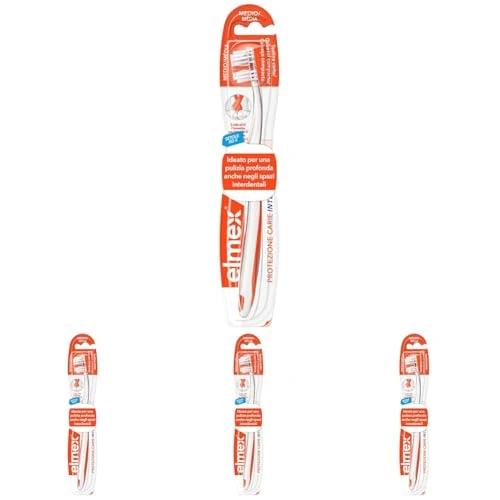 elmex Spazzolino Protezione Carie Inter X 1 Confezione I Setole Medie I Pulizia accurata fin negli spazi interprossimali I Testina corta per la pulizia dei molari difficili da raggiungere