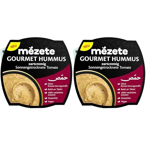 Offerta a tempo: Mezete, Gourmet Hummus Con Pomodori Secchi, Crema a Base di Ceci, Ideale Come Antipasto o Aperitivo su dei Crostini, Come Accompagnamento a Verdure Crude, Senza Conservanti e Senza Glutine, 215 gr - 28% da 7.72 € a 5.58 €