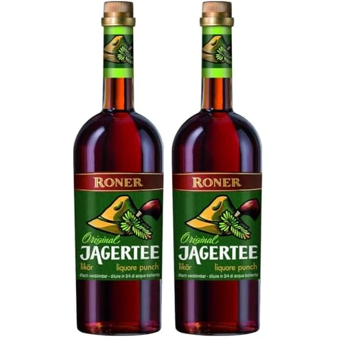 Roner Jagertee - Thè del Cacciatore (1x 1,0l) - Liquore d'inverno dalla Distilleria Artigianale Alto Adige Südtirol più premiata d'Italia - 1000 ml (Confezione da 2)