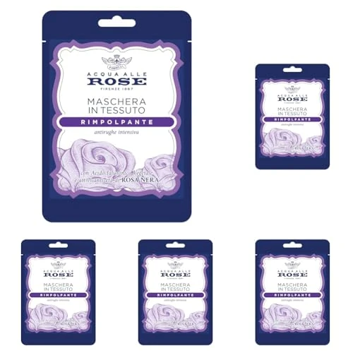 Offerta a tempo: Acqua Alle Rose, Maschera Viso in Tessuto Rimpolpante con Attivi Antietà di Rosa Nera e Acido Ialuronico Vegetale, Azione Antirughe Intensiva, Riduce le Rughe e Rimpolpa la Pelle Matura, Monouso 1 pz - 27% da 14.95 € a 10.97 €