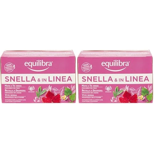 Offerta a tempo: equilibra Integratori Alimentari Tisane, Tisana Snella e In Linea, 100% Ingredienti Funzionali per l'Equilibrio del Peso Corporeo, a Base di Mate e Tè Verde, Materiali 100% Riciclabili, 15 Filtri - 33% da 5.98 € a 3.98 €