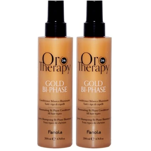 Limitiertes Angebot: Fanola Orotherapy Gold Bi_Phase Conditioner, zweiphasiger Aufheller, für alle Haartypen, 200 ml (Packung mit 2) von 26.60 EUR auf 26.60 EUR (Spare 0%)