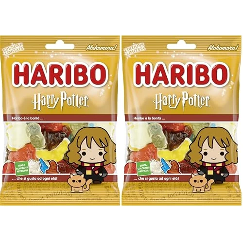 Haribo Harry Potter - Hermione Granger, Caramelle Gommose Edizione Limitata, Gusto Frutta, Ideale Come Regalo - 160gr (Confezione da 2)
