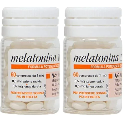 vemedia Melatonina Dispert, Riposo Migliore, Per Prendere Sonno Più In Fretta, A Base Di Melatonina E Arricchito Con Vitamine, color Bianco, 60 Unità (Confezione da 2)
