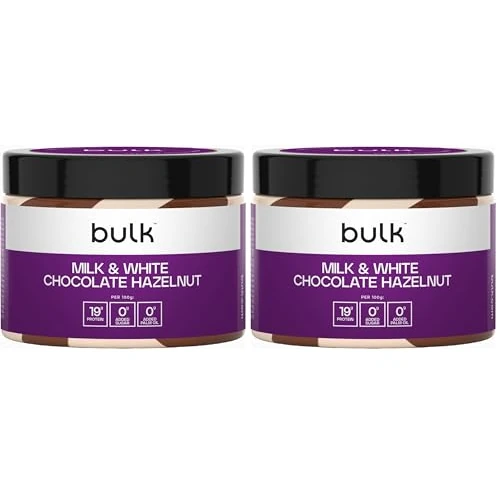 Bulk Crema spalmabile proteica, Doppio latte e Cioccolato bianco, 500g (Confezione da 2)