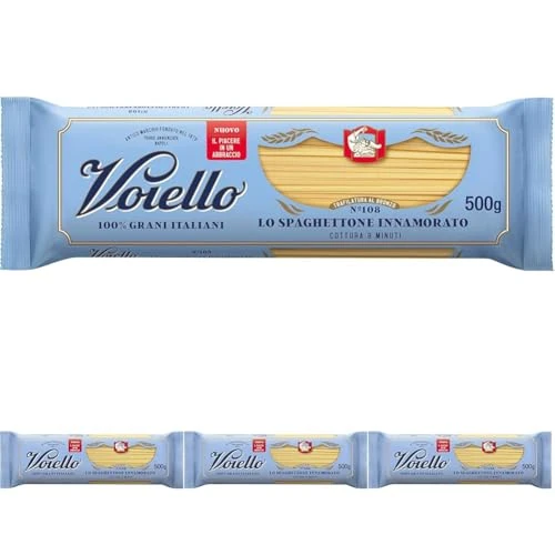 Offerta a tempo: Voiello Lo Spaghettone Innamorato n. 108, Grani 100% Italiani, Pasta Trafilata Al Bronzo, 500 g (Confezione da 4) - 52% da 7.40 € a 3.56 €