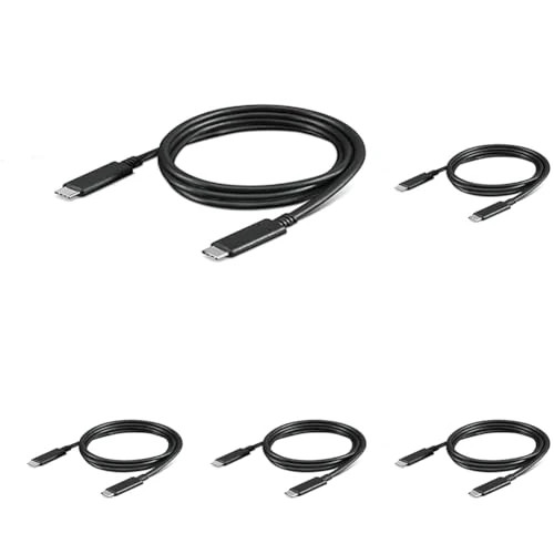 Lenovo Cavo USB-C 1 m, 4X90U90619, con monitor (Confezione da 5)