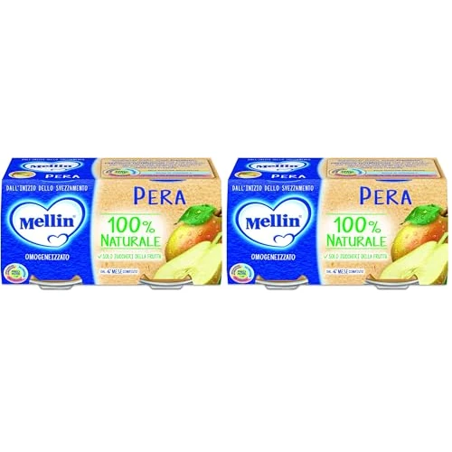Offerta a tempo: Mellin Omogeneizzato Pera - 24 vasetti da 100 gr (Confezione da 2) - 0% da 19.98 € a 19.98 €