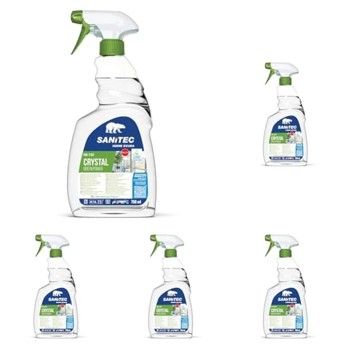Offerta a tempo: SANITEC igiene sicura Vetri Green Power - Detergente Spray Ecologico Multiuso per Vetri, Cristalli e Specchi - 750 ml (Confezione da 5) - 65% da 51.65 € a 18.10 €