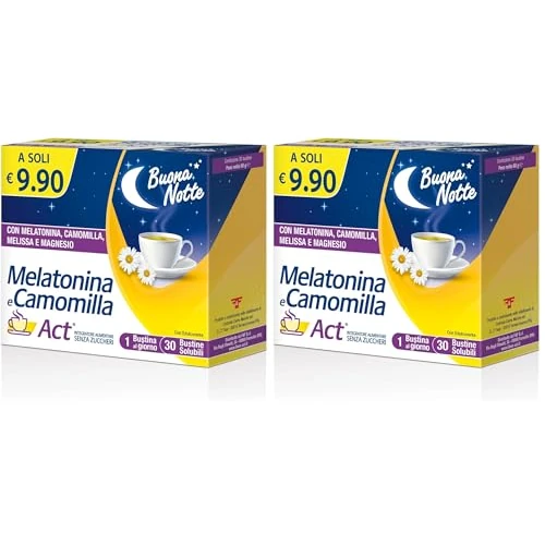 Offerta a tempo: Linea ACT MELATONINA E CAMOMILLA, 1.0 unità (Confezione da 2) - 41% da 19.80 € a 11.64 €