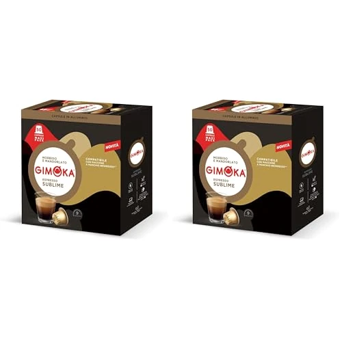 Gimoka - Miscela Espresso Sublime, Intensità 9/13, 50 Capsule in Alluminio Compatibili con Sistema Nespresso, Caffè Morbido con Sentore di Mandorle e Tostatura Media Chiara (Confezione da 2)