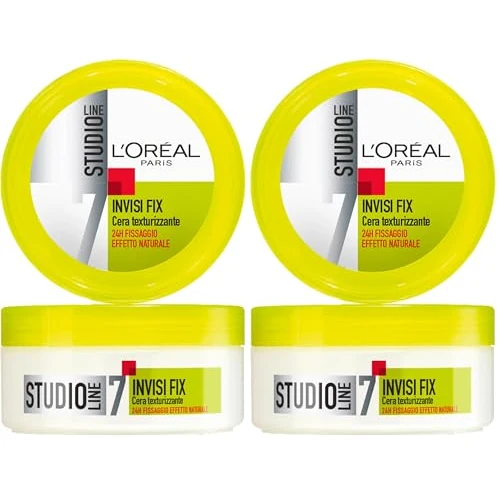 Offerta a tempo: L'Oréal Paris Studio Line Cera Texturizzante, Per Tutti i Capelli, Per Look Naturali e Definiti, Tenuta Forte Fino a 24h, Formula Elastica, Invisi Fix, 75 ml (Confezione da 2) - 33% da 11.98 € a 7.98 €
