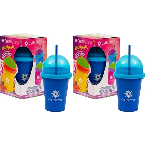 Giochi Preziosi Chill Factor- Il Bicchiere Che Ti Permette Di Creare Deliziose Granite Senza Ghiaccio E Frullatore, Colore Azzurro, Per Bambini A Partire Dai 4 Anni (Confezione da 2)