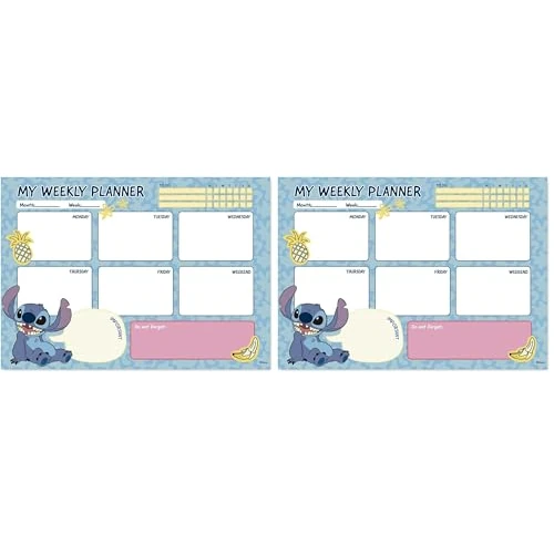 Grupo Erik: Planning da Tavolo A4 Disney Stitch Tropicale, Planner settimanale 54 fogli a strappo, 21 x 29,7 cm, Agenda Organizer, To Do List Planner, Planner settimanale da scrivania