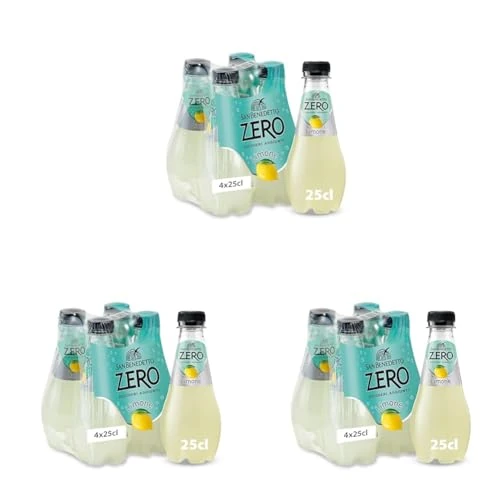 Offerta a tempo: San Benedetto, Bibita Analcolica Gassata al Limone Zero, 4x250 ml, Senza Zuccheri Aggiunti e Senza Calorie, Rinfrescante e Leggera (Confezione da 3) - 38% da 4.77 € a 2.97 €