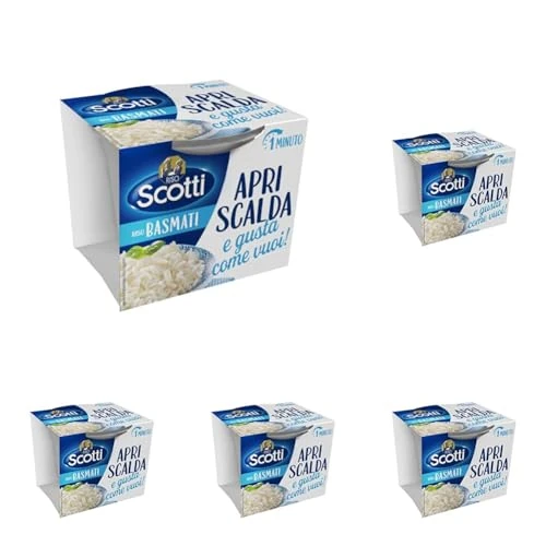 Offerta a tempo: Riso Scotti, Apri Scalda e Gusta Basmati, Cup di Riso Monoporzione Pronto in 1 Minuto, 200g (Confezione da 5) - 58% da 10.50 € a 4.45 €