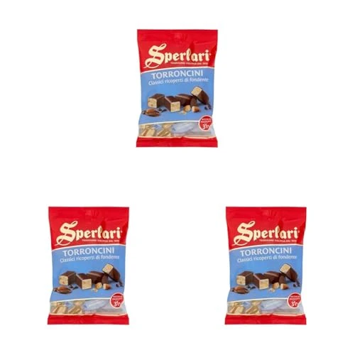 Sperlari - Torroncini Classici Ricoperti Di Cioccolato Fondente, Senza Glutine, Mandorla, 117 Grammo (Confezione da 3)