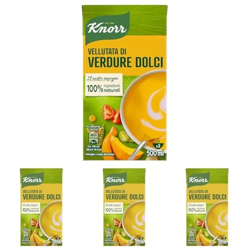 Knorr - Le Vellutate, Verdure Dolci, con Un Goccio di Crema di Latte - 500 ml (Confezione da 4)