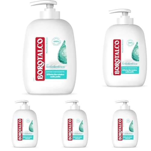 Offerta a tempo: Borotalco, Sapone Liquido Igienizzante, con Antibatterico, Effetto Borotalco, Pelle Morbida, Liscia e Vellutata, Profumo di Muschio Bianco, Rispetta il pH Naturale, 100% Plastica Riciclata, 250 ml - 31% da 11.45 € a 7.95 €