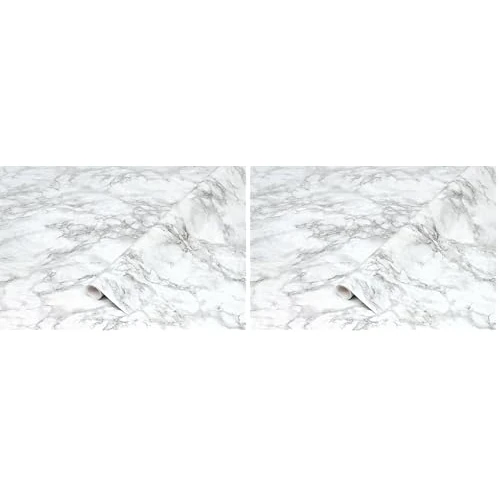 Offerta a tempo: d-c-fix Pellicola Adesiva per mobili Argento Cortes in marmo pietra PVC plastica vinile impermeabile decorativa per cucina, armadio, porta carta rivestimento 45 cm x 2 m (Confezione da 2) - 0.00% da 14.98 € a 14.98 €