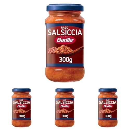 Barilla Sugo Ragù alla Salsiccia, Salsa Pronta con Pomodori e Salsiccia italiani, Sugo Pronto, Senza Glutine, Confezione da 1200g