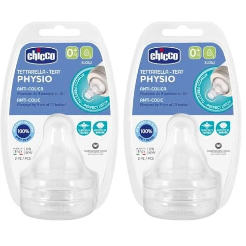 Offerta a tempo: Chicco Tettarella Compatibile con Biberon Perfect 5, Benessere e Original Touch, Tettarella, 0+ Mesi, Anticolica, Flusso Lento, per Neoneati, in Silicone Soft Sense, Trasparente, 2 Pezzi - 80% da 17.98 € a 3.60 €