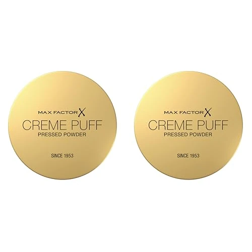 Max Factor Creme Puff Cipria Compatta, Finish Opaco E Texture Leggera, Adatta A Tutti I Tipi Di Pelle, 042 Deep Beige, 14 g, Confezione da 2