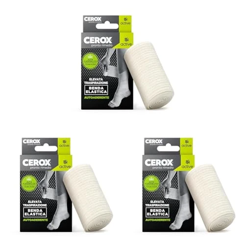 Offerta a tempo: CEROX Active, Benda Elastica Autoaderente - Elevata Traspirazione ed Alta Flessibilità - Ideale per lievi traumi, bendaggi leggeri e fissaggio di medicazioni - Applicazione semplice ed immediata - 45% da 19.26 € a 10.56 €