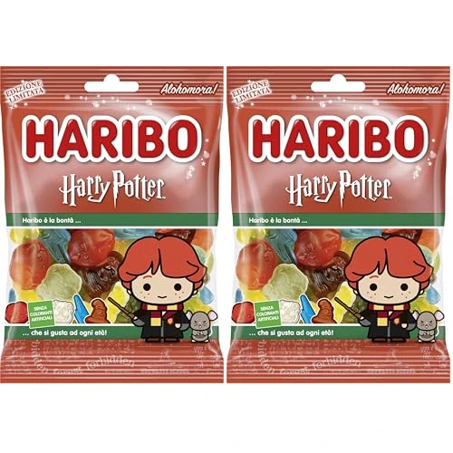 Haribo Harry Potter - Ron Weasley, Caramelle Gommose Edizione Limitata, Gusto Frutta, Ideale Come Regalo - 160gr (Confezione da 2)