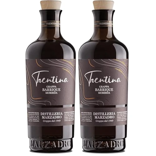 Offerta a tempo: Marzadro, Grappa Invecchiata Morbida La Trentina Barrique - bottiglia in vetro da 700ml (Confezione da 2) - 17% da 64.66 € a 53.60 €