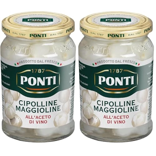Offerta a tempo: Ponti, Cipolline Maggioline all'Aceto di Vino, Ideali per Contorni e Aperitivi, Ottimi da Aggiungere ad Insalate, 100% Made in Italy, 300 gr (Confezione da 2) - 72% da 17.98 € a 4.98 €