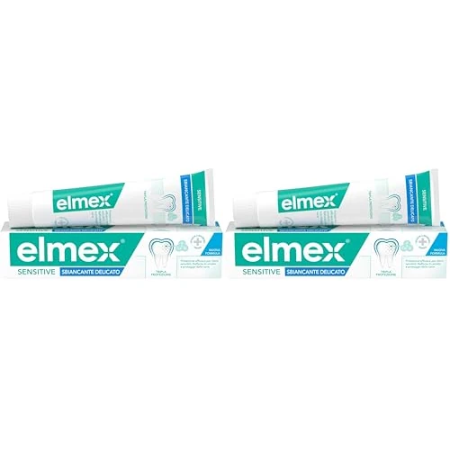 elmex Dentifricio sbiancante Delicato denti sensibili Sensitive 1 Confezione da 150 ml I Con Fluoruro amminico I Denti più bianchi I Rimozione delle macchie I Sbiancamento denti