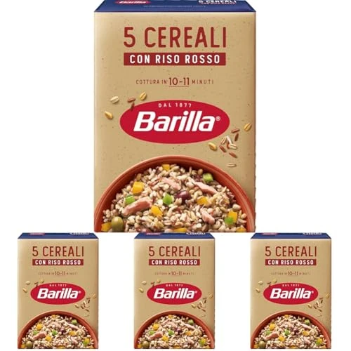 Offerta a tempo: Barilla Mix 5 Cereali con Riso Rosso, Fonte di Fibre, 400g (Confezione da 4) - 35% da 15.28 € a 9.96 €