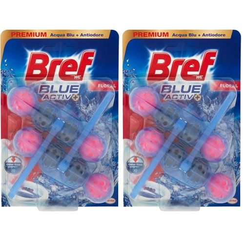 Offerta a tempo: Bref Bref WC Blue Activ+ Floral, Detergente Profumatore WC in Pastiglie Igienizzante Bagno, Pulito, Fresco, Duopacco - 100 g (Confezione da 2) - 39% da 8.18 € a 4.98 €