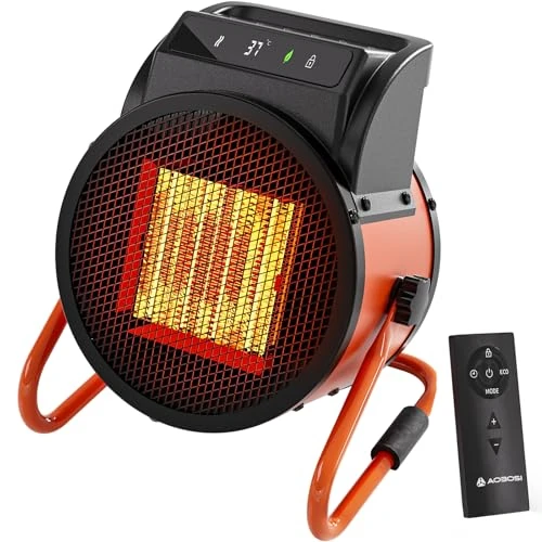 Ceramiczny termowentylator z pilotem zdalnego sterowania, 2000 W, grzejnik elektryczny z cyfrowym termostatem, timer 24 h, 3 stopnie ogrzewania, szybki promiennik ciepła na zewnątrz, nadaje się do