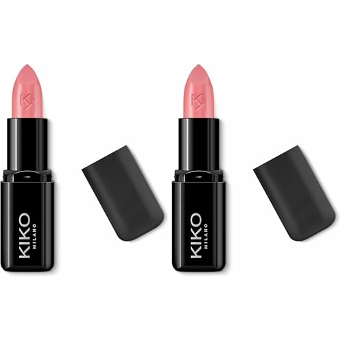 KIKO Milano Smart Fusion Lipstick 406, Rossetto Ricco E Nutriente Dal Finish Luminoso, 406 Warm Rose (Confezione da 2)