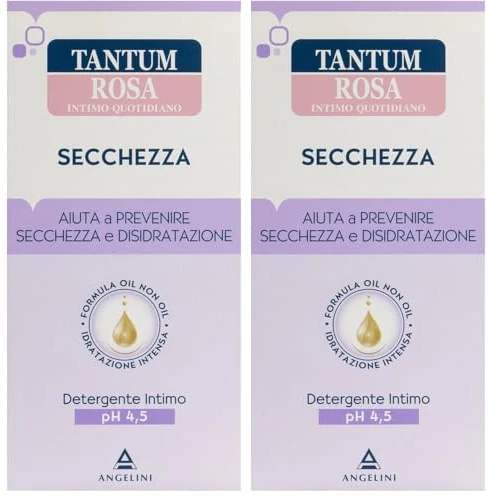 ANGELINI Tantum Rosa Secchezza Detergente Intimo - 200 ml (Confezione da 2)
