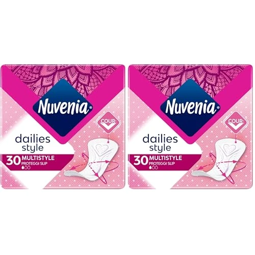 Offerta a tempo: Nuvenia - Proteggi Slip Multistyle Ripiegati Freschezza Quotidiana - Massima Protezione e Bordi Flessibili - Confezione da 60 Salva Slip - 26% da 5.40 € a 3.98 €