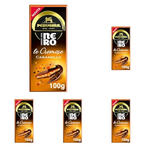 Offerta a tempo: PERUGINA NERO Caramello Tavoletta Cioccolato Fondente Ripiena 100g (Confezione da 5) - 27% da 16.45 € a 11.95 €