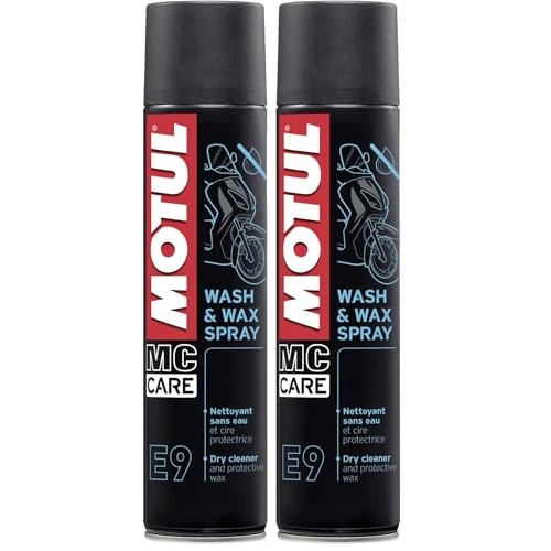 Offerta a tempo: Motul - Pulitore a Secco per Tutti i Tipi di Moto e Superfici - Aerosol - Pulisce e Lucida Plastica e Vernici - MC Care Wash & Wax Spray E9-400 ml (Confezione da 2) - 32% da 29.80 € a 20.16 €